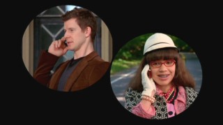 In one of many split-screen phone call scenes, Betty (America Ferrera) finally manages to reach Daniel (Eric Mabius) while he's away on a meeting.