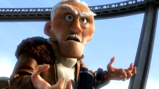 No, that's not Kirk Douglas, but Charles Muntz, well into his seventh decade as an adventurer.