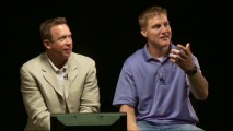 Mark Ellis and NFL quarterback Josh McCown look at film footage and comment in "QB Game Analysis."