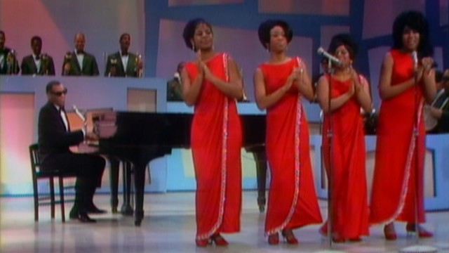 Since Ray Charles already got an Oscar-winning biopic, "Twenty Feet from Stardom" turns our attentions to the background singers, who unusually occupy the foreground of this television shot.