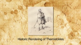 An historic rendering of Themistokles is one of several ways in which the bonus features pay notice to the movie's historical basis.
