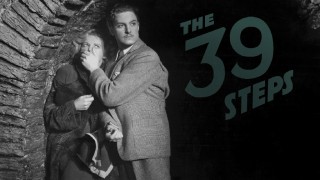 Hannay (Robert Donat) silences a woman (Madeleine Carroll) on Criterion's "The 39 Steps" Blu-ray menu.