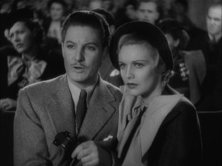 The end of "The 39 Steps" brings Hannay (Robert Donat) and Pamela (Madeleine Carroll) close to solving the mystery at another Mr. Memory show.