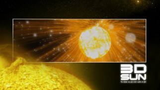 Sun bursts to represent 3D Sun on the Blu-ray's menu.
