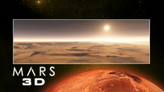 A sunset on Mars is shown on the Mars 3D portion of the Blu-ray menu.