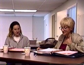 Laura Linney and a white-haired Olympia Dukakis rehearse a Tales of the City" scene at a table in the first of Disc 2's nine behind-the-scenes videos.