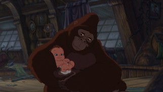 After losing a child, the ape Kala adopts baby Tarzan as her own.