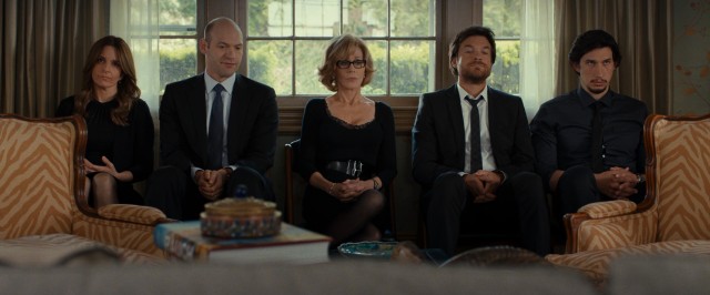 In "This Is Where I Leave You", the Altmans (Tina Fey, Corey Stoll, Jane Fonda, Jason Bateman, and Adam Driver) sits shiva to honor the family patriarch's dying wish.