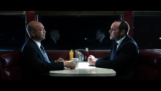 The bulk of the original short "Marvel One-Shot: The Consultant" consists of this nighttime diner chat between Agents Sitwell (Maximiliano Hernández) and Coulson (Clark Gregg).