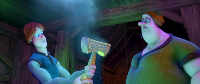 Thor and his mother get their first look at the Crusher, the subtitular magical hammer.