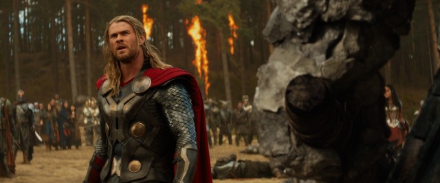 At Vanaheim, Thor (Chris Hemsworth) gives a giant rock monster the chance to surrender in "Thor: The Dark World."