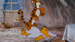 The widescreen framing looks a bit cramped on this "Mini Adventures of Winnie the Pooh" short adapted from The Many Adventures' "Winnie the Pooh and Tigger Too" segment.