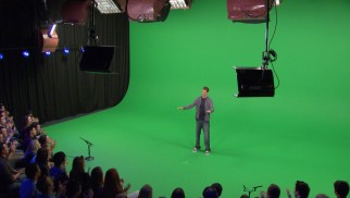 The end of each episode provides a quick glimpse of what attending a "Tosh.0" taping is like on a large green screen set.