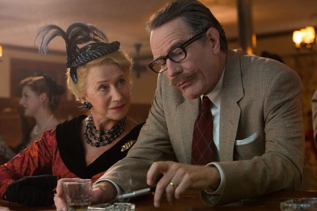 Influential gossipi Hedda Hopper (Helen Mirren) tries to get Dalton Trumbo (Bryan Cranston) to confirm he's been ghost-writing movies under pseudonyms while blacklisted.