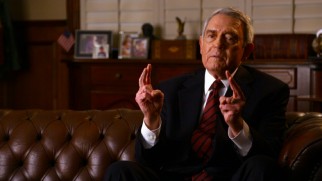 Take a very close look to decide if that's Robert Redford or the real Dan Rather talking about things in "The Reason for Being."