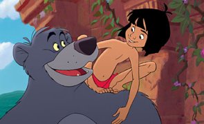 Baloo and Mowgli share a friendy look in "The Jungle Book 2.">

<p>In all, everyone knows it will end as the original did with Mowgli going back to the village. The whole movie is a rehash of the first, even the sequences are in a similar order. However, this is bound to please children who don't care about the quality of story, and I myself laughed several times, especially when Kaa got the prickly pears stuck on his head, making him look like Mickey Mouse, and says, 