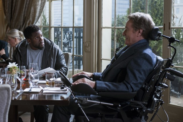 Ex-con Dell Scott (Kevin Hart) becomes an unlikely life auxiliary and best friend to quadriplegic billionaire Phillip Lacasse in "The Upside."