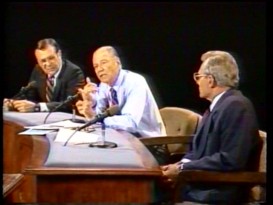 Morris documentary subjects Donald Rumsfeld and Robert McNamara are among the former Secretaries of Defense discussing life in this 1989 televised annual report.