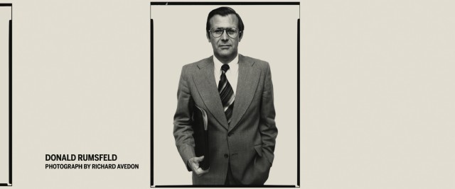 A younger Donald Rumsfeld is photographed as the Secretary of Defense under Gerald Ford.