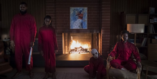 Both the heroes and the villains of Jordan Peele's "Us" are an African-American family of four (played by Winston Duke, Shahadi Wright Joseph, Evan Alex, and Lupita Nyong'o). The doppelgangers dress in red and strike a menacing presence.
