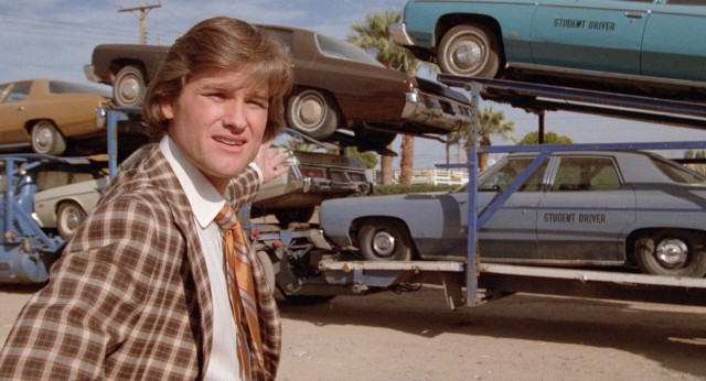 The 1980 comedy "Used Cars" stars Kurt Russell as Rudy Russo, a dishonest used car salesman.