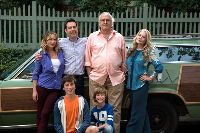 2015's "Vacation" brings Rusty Griswold (Ed Helms) and family (Christina Applegate, Skyler Gisondo, Steele Stebbins) to the San Francisco B & B of his parents Clark (Chevy Chase) and Ellen (Beverly D'Angelo).