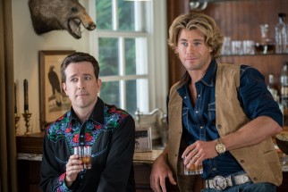 A stop in Texas sees Rusty (Ed Helms) wearing the cast-off cowboy clothes of Audrey's handsome husband Stone Crandall (Chris Hemsworth).