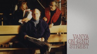 Inconceivable! Neither sound nor motion livens the Vanya Blu-ray's menu, which remains fixed on this shot of Wallace Shawn and Louis Malle.