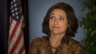 An outtake shows Selina Meyer (Julia Louis-Dreyfus) not entirely comfortable recording an Anti-Obesity PSA.