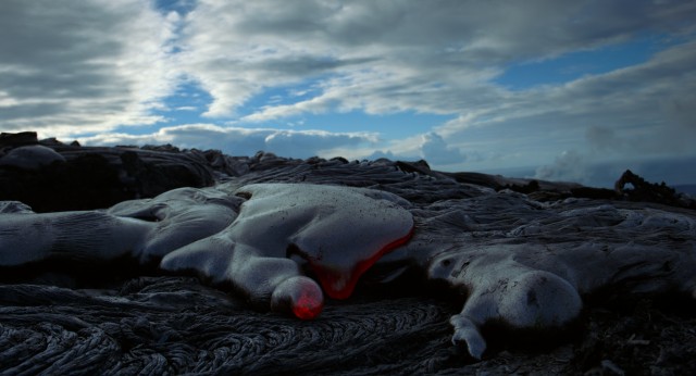 Lava cools and hardens to form rock on the early Earth in "Voyage of Time: The IMAX Experience."