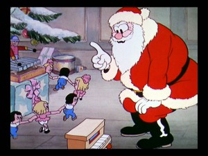 Santa Claus appears in two Christmas-set Silly Symphony shorts (including "The Night Before Christmas", seen here) and the character's design is employed even more.