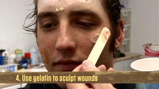 Wound-sculpting gelatin is the fourth of twelve steps to your Halloween zombie makeover.