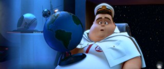 The Axiom's Captain (voiced by Jeff Garlin) is every bit as rotund and immobile as the ship's passengers.