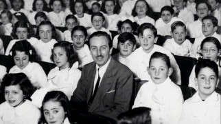 Walt Disney seems a bit old to be one of the schoolchildren in attendance for the South American premiere of "Fantasia."