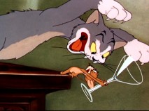 Tom and Jerry assume the position in an iconic freeze frame from their debut, 1940's "Puss Gets the Boot."