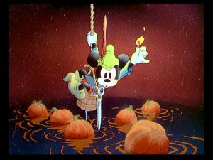 Taken in with a handful of pumpkins, Mickey the "Brave Little Tailor" has to fight off unsightly artifacts in addition to getting eaten by a giant.