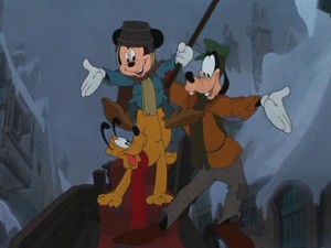 Mickey, Goofy, and Pluto still find something to celebrate despite their poverty in "The Prince and the Pauper."