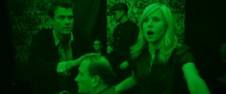 Lacking the night vision the camera affords us, Nick (Josh Duhamel) and Beth (Kristen Bell) stumble through a blacked-out Bleecker Street restaurant.