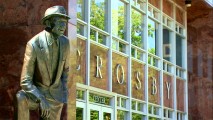 The Bing Crosby statue that stands outside Gonzaga University's Crosby Student Center is seen in the featurette "Christmas Crooner."