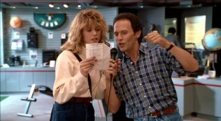 In the early days of karaoke, Sally and Harry do a bit of aided singing at Sharper Image.