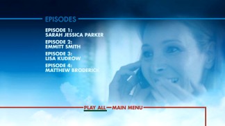 Lisa Kudrow makes a new friend on the ethereal Disc 1 Episodes menu montage.