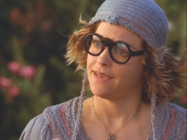 Mrs. Who (Allison Elliott) is a big fan of the thick goggles, frizzy hair look.