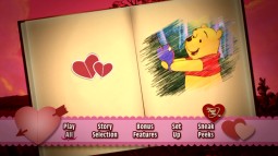 Pooh does appreciate a purple Valentine card on the DVD's animated book main menu.