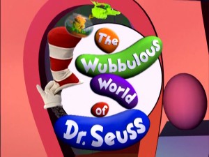 The Season 1 title logo for "The Wubbulous World of Dr. Seuss" displays both of the series' primary tools: puppetry and computer animation.