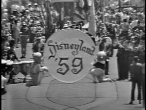 Can you guess what mouse is about to break through that paper in the opening parade of "Disneyland '59"?