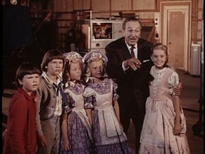Walt hangs with Brian and Kevin Corcoran, the Arnold Twins, and Ann Jillian in "Backstage Party."