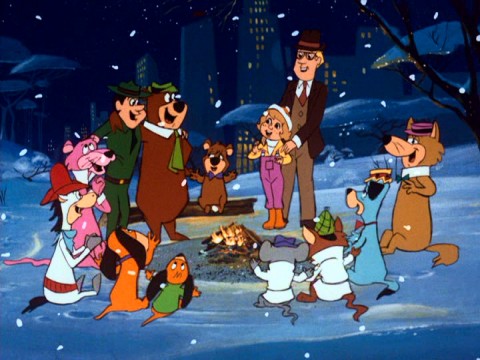 It's not a real Christmas TV special until the cast gathers around to sing a closing carol in the falling snow.
