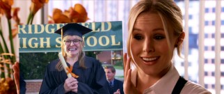 Marni Olsen (Kristen Bell) illustrates to her PR agency how she's gone from high school geek to professional chic.