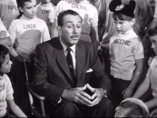 Walt Disney gives into Moochie and other Mouseketeer's pleadings by saying a bit about Zorro in "The Fourth Anniversary Show."