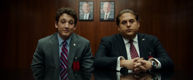 David (Miles Teller) and Efraim (Jonah Hill) show up stoned for the meeting where they land a huge multi-million dollar contract, by coming in way below the competition.